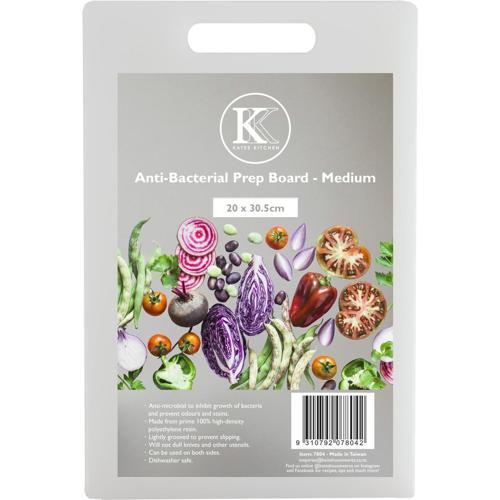 Kates Kitchen Anti-Bacterial Chopping Board 10mm 205mm 305mm White