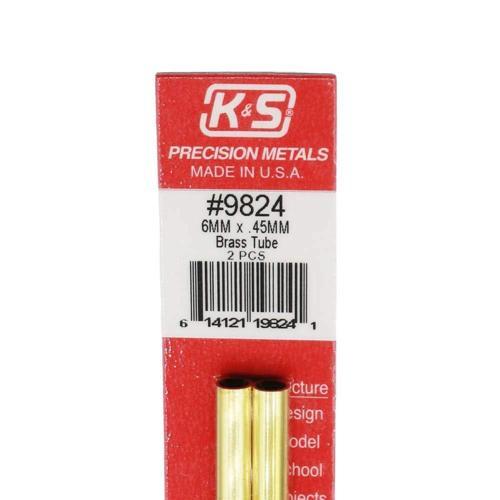 K&S Metal Round Brass Tube 6mmx300mm Pack of 2
