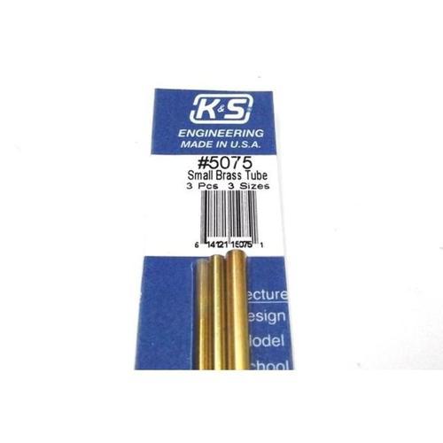K&S Metal Round Tube Pack of 3 Brass 5075-K&S