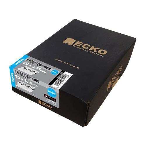 Ecko D Head Collated Framing Nails Gasless Pack 90 X 3.15mm Pack of 3000 Bright