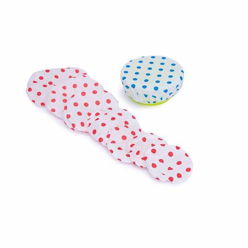 Bowl Cover Set 7 Piece White Polka-Dot