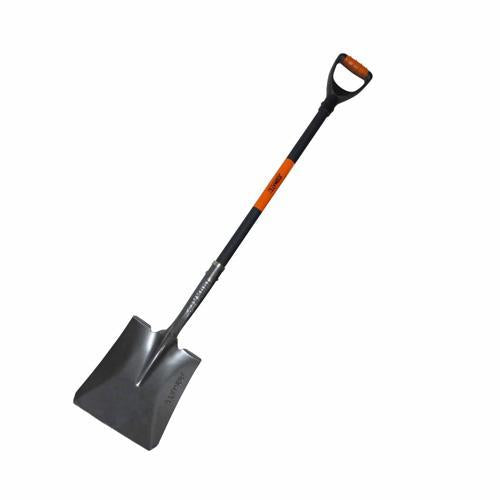 Jobmate Fibreglass D-Handled Square Mouth Shovel Orange Grey & Black