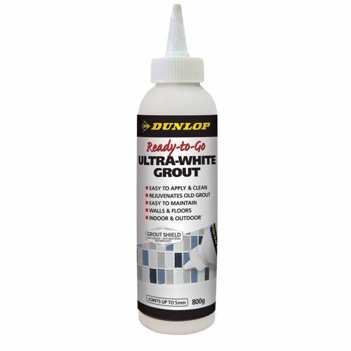 Dunlop Ready-To-Go Grout 800g Ultra White
