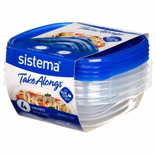 Sistema TakeAlongs Take Alongs Food Storage 669mL Pack of 4