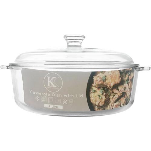 Kates Kitchen Casserole Dish Round 2L Clear