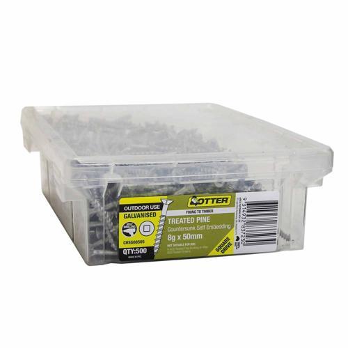 Otter Treated Pine Screws 8g X 50mm Pack of 500 Galvanised
