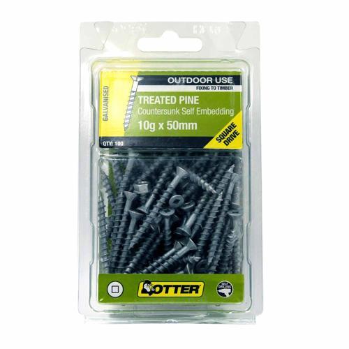 Otter Treated Pine Screws 10g X 50mm Pack of 100 Galvanised
