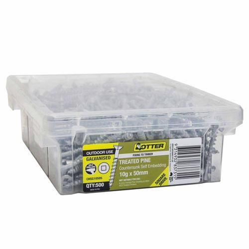 Otter Treated Pine Screws 10g X 50mm Pack of 500 Galvanised