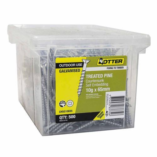 Otter Treated Pine Screws 10g X 65mm Pack of 500 Galvanised