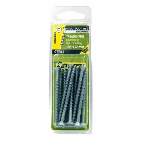 Otter Treated Pine Screws 10g X 65mm Pack of 12 Galvanised
