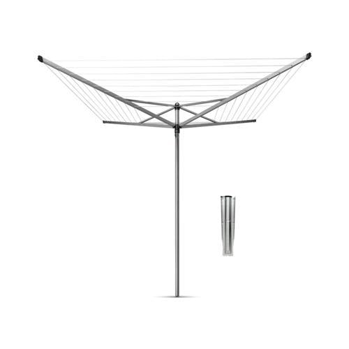 Brabantia Topspinner Rotary Clothesline With Ground Spike 40m Metallic Grey
