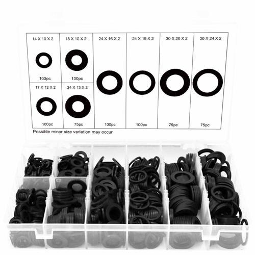 Swordfish Flat Rubber Washer Assortment 725 Piece Pack of 725