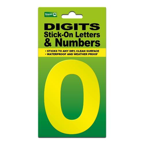 Classic Sign High Visibility Digit 80mm Yellow 80mm-HV-YEL-0