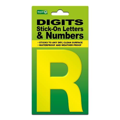 Classic Sign High Visibility Digit 80mm Yellow 80mm-HV-YEL-R