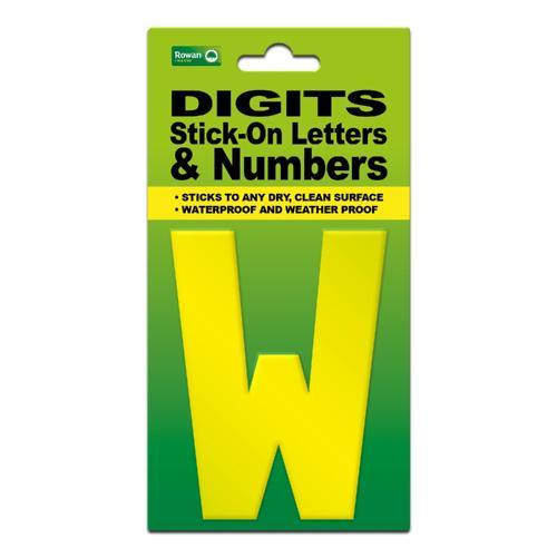 Classic Sign High Visibility Digit 80mm Yellow 80mm-HV-YEL-W