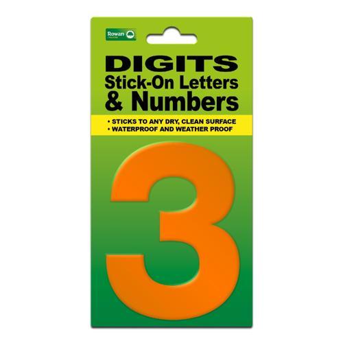Classic Sign High Visibility Digit 80mm Orange 80mm-HV-ORAN-3