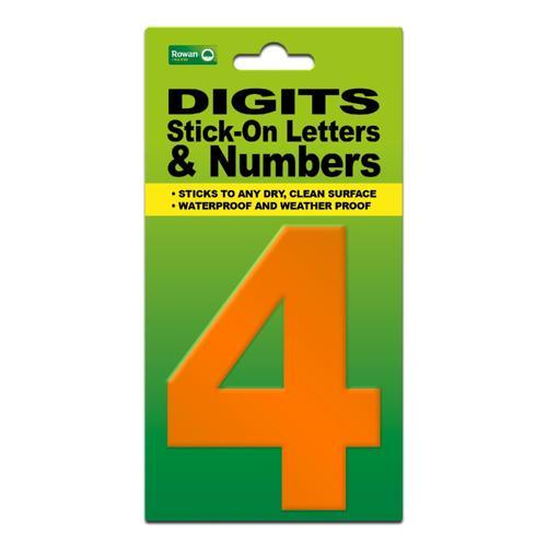 Classic Sign High Visibility Digit 80mm Orange 80mm-HV-ORAN-4