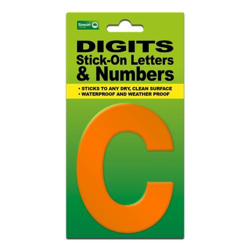 Classic Sign High Visibility Digit 80mm Orange 80mm-HV-ORAN-C