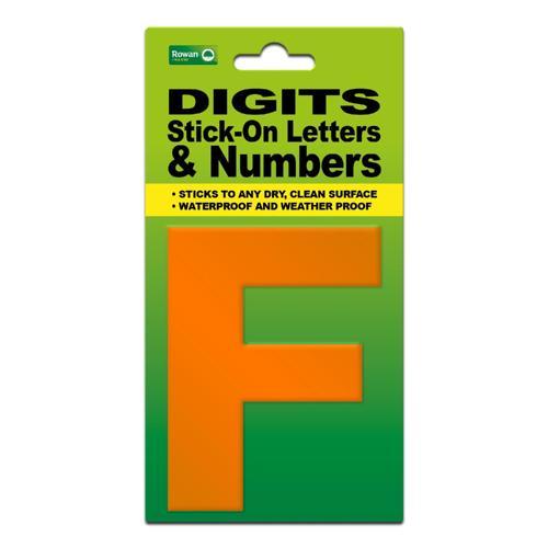 Classic Sign High Visibility Digit 80mm Orange 80mm-HV-ORAN-F