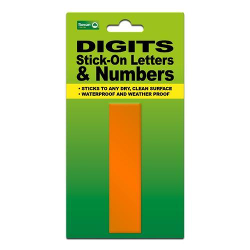 Classic Sign High Visibility Digit 80mm Orange 80mm-HV-ORAN-I
