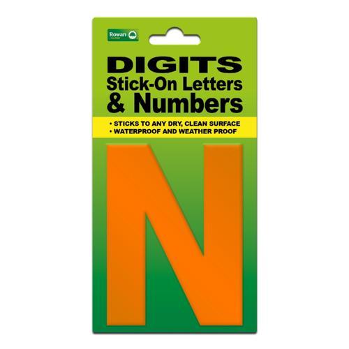 Classic Sign High Visibility Digit 80mm Orange 80mm-HV-ORAN-N