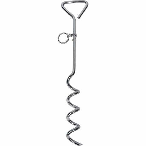 Chic Pets Spiral Tie Out Stake Silver