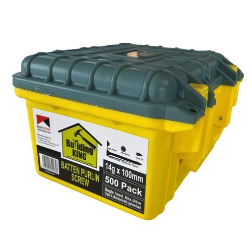 Building King Batten Screw 100mm X 14g Class 4 Galvanised Pack of 500