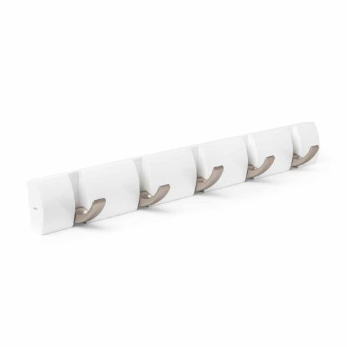 Umbra 5 Flip Wall Hooks L: 508mm 66mm 32mm White