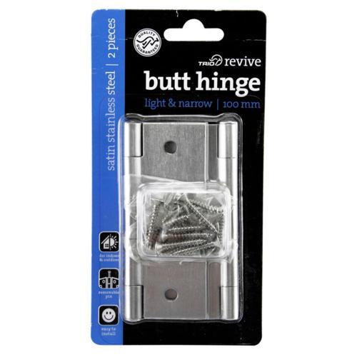 Trio Butt Hinge Loose 100mm Stainless Steel 100mm Stainless Steel Pack of 2