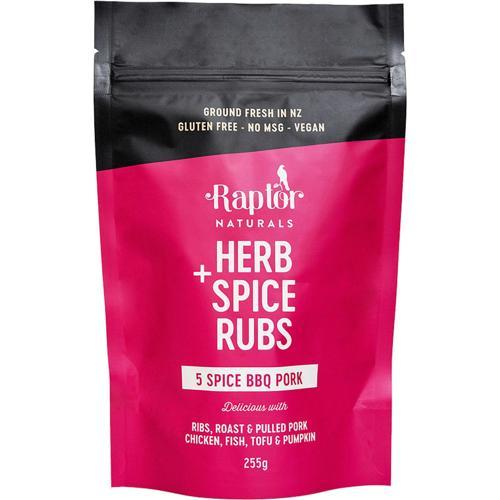 Raptor Naturals 5 Spice BBQ Pork Rub 255g