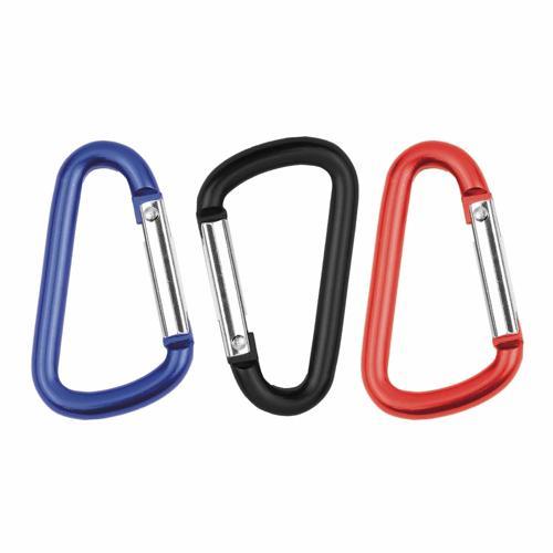 HY-KO Carabiner Pack of 3 Black Red Blue