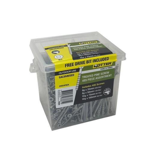 Otter Treated Pine Screws SQ 8G+10G Pack of 485