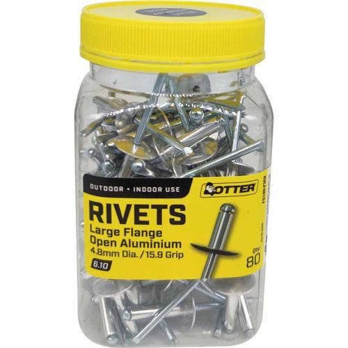 Otter Blind Rivets 6.1 Jar Of 80 Aluminium