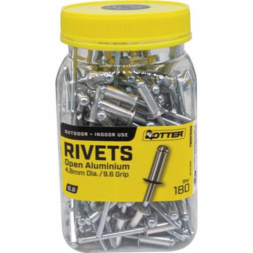 Otter Blind Rivets 6.6 Jar Of 180 Aluminium Pack of 180