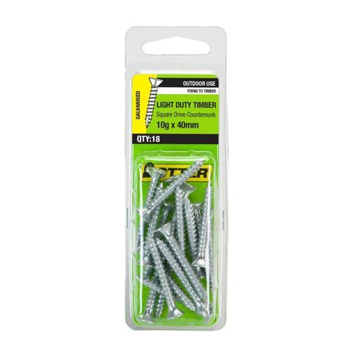 Otter Light Duty Timber Screws 10g X 40mm Pack of 18 Galvanised