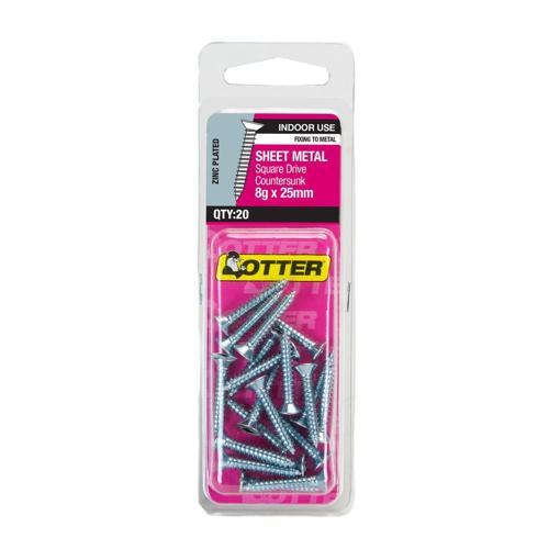 Otter Sheet Metal Screws 8g X 25mm Pack of 20 Zinc Plated