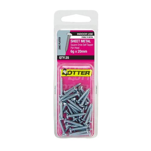 Otter Sheet Metal Screws 6g X 20mm Pack of 35 Zinc Plated