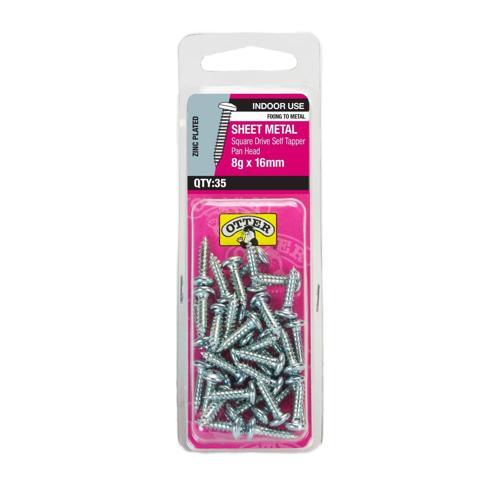 Otter Sheet Metal Screws 8g X 16mm Pack of 35 Zinc Plated