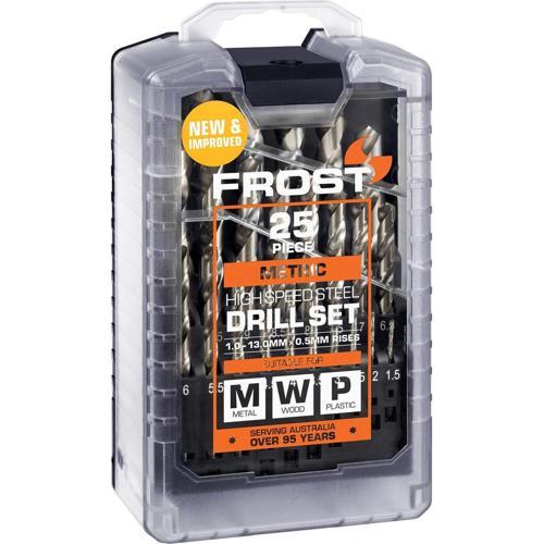 Frost Metric High Speed Steel Drill Bit Set 25 Piece
