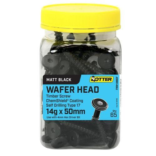 Otter Light Duty Timber Screws 14g X 50mm Pack of 65 ChemShield Black