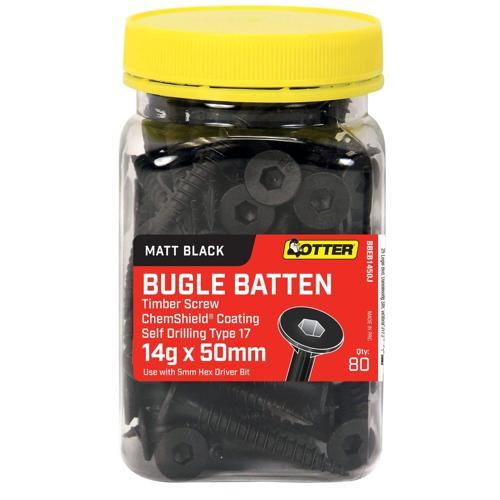 Otter Light Duty Timber Screws 14g X 50mm Pack of 80 ChemShield Black