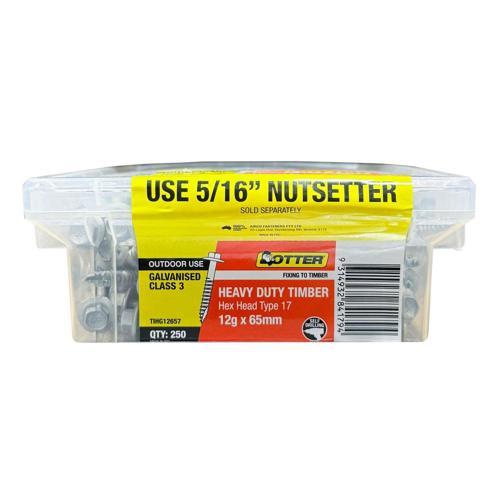 Otter Heavy Duty Timber Screws 12g X 65mm Pack of 250 Galvanised