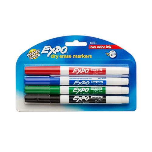 EXPO Dry Erase Whiteboard Marker Fine Tip Pack of 4
