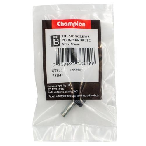 Champion Male Thumb Screw M6 X 16mm