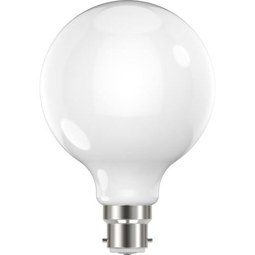 GE Lighting LED Dimmable G95 Opal Glass 7.6 Watt Cool White 15074L