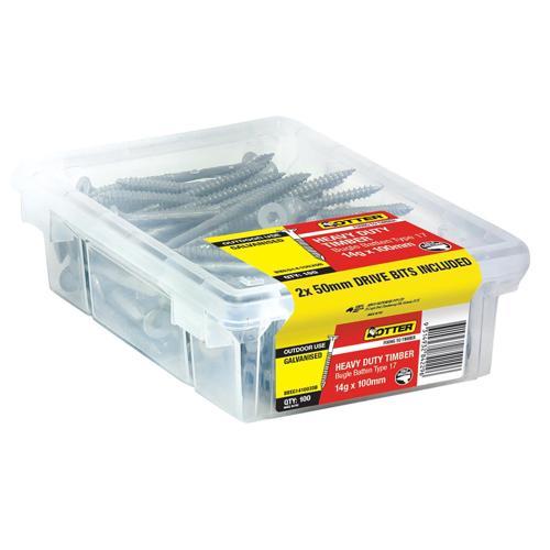 Otter Heavy Duty Timber Screws 14g X 100mm Pack of 100 Galvanised