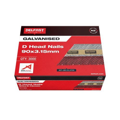 Delfast D Head Collated Nails 90 X 3.15mm Galvanised Pack of 3 000
