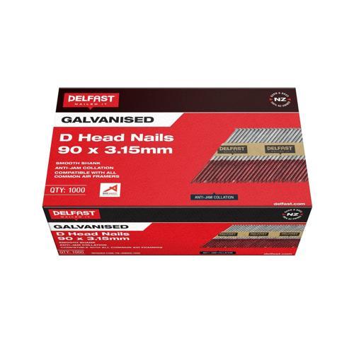 Delfast D Head Collated Nails 90 X 3.15mm Galvanised Pack of 1 000
