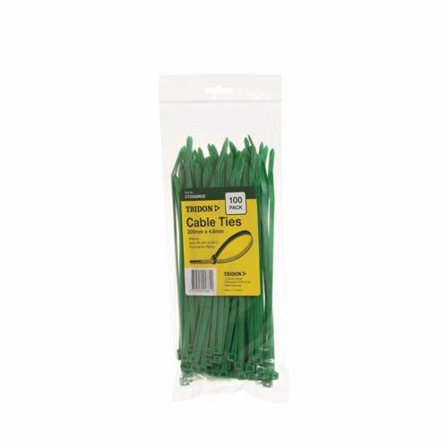 CABLE TIE GREEN 200 X 4.8mm 100 PACK