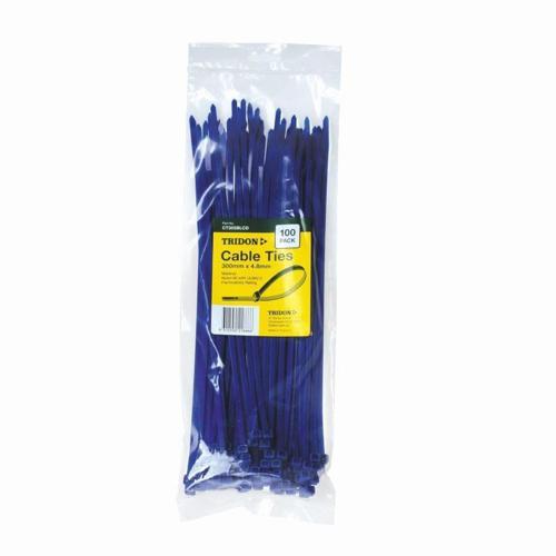 CABLE TIE BLUE 300 X 4.8mm 100 PACK